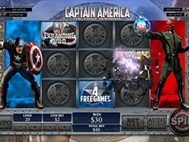 Призовые ходы в автомате Capitan America online